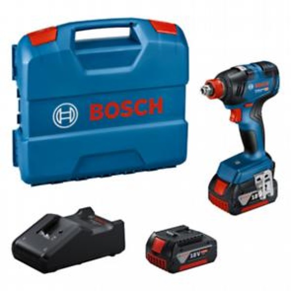 Акумулаторен ударен гайковерт Bosch GDX 18V-200, 2x4Ah батерии, зарядно и L-куфар